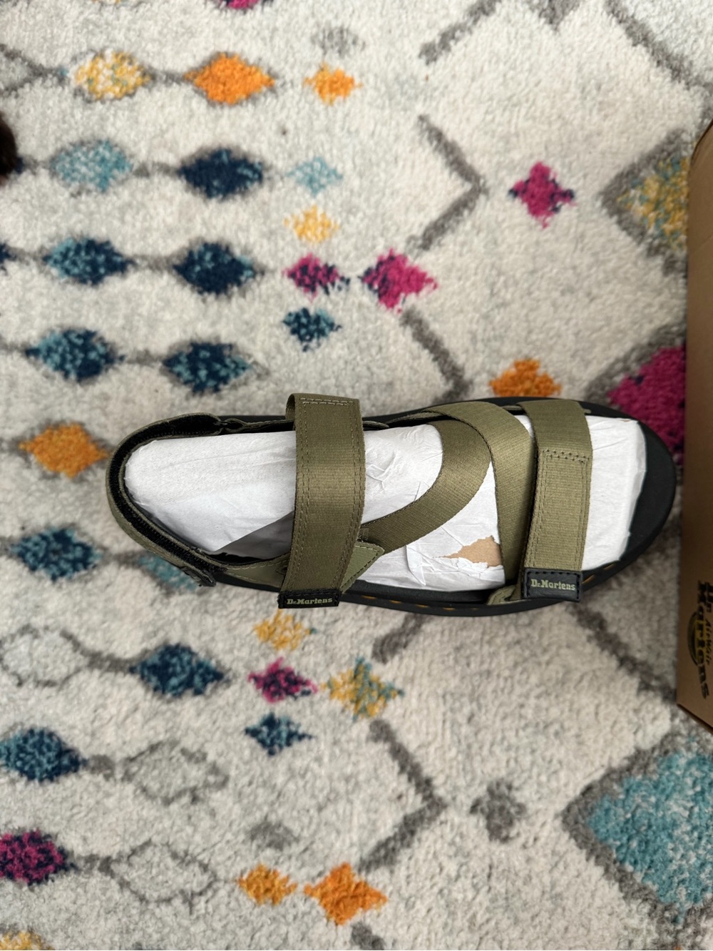 Dr. Martens Olive Green Platform Sandal with Black Sole - Picture 4 of 7